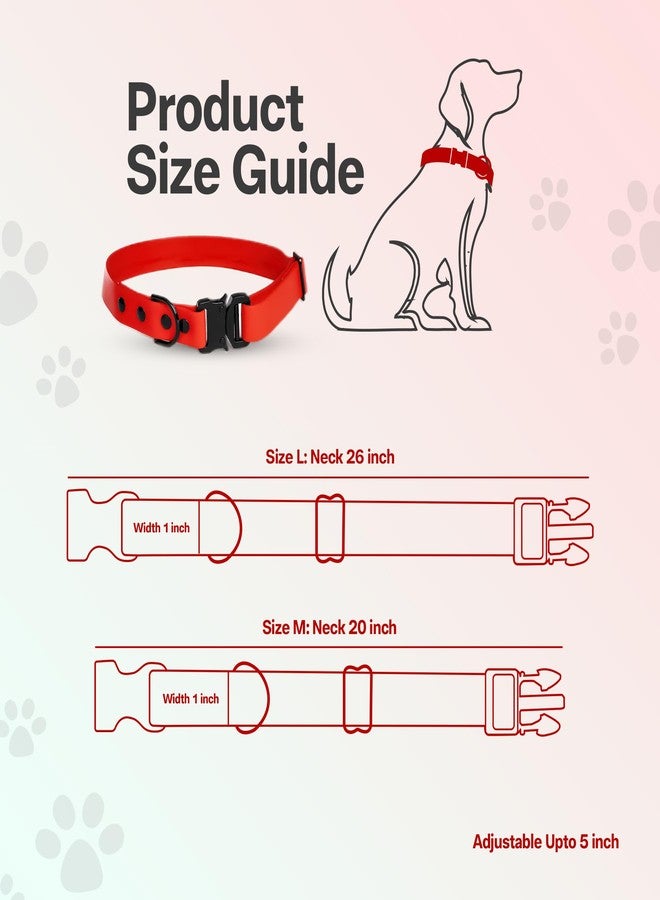 ADIL'S Biothane Dog Collar Rubber 1-Inch Width, Waterproof & Heavy-Duty with Quick Release Buckle, Adjustable Collar with D-Ring for Leashes for Small, Medium & Large Dogs (RED, L(20''-24'')) - Image 5